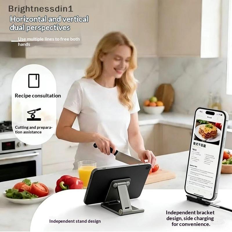 [Brightnessdin] 240W USB C ถึง Type C สายเคเบิลข้อมูล Braet แบบพับได้ชาร์จเร็ว 2-in-1 สําหรับโทรศัพท