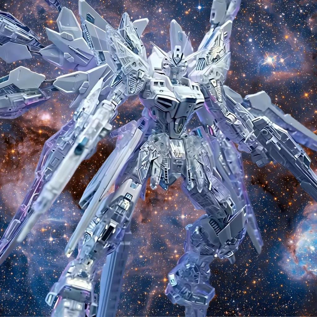 MGEX Strike Freedom 7701 Twilight White Skeleton Transparent Outer Armor Version 1/100 Assembly Mode