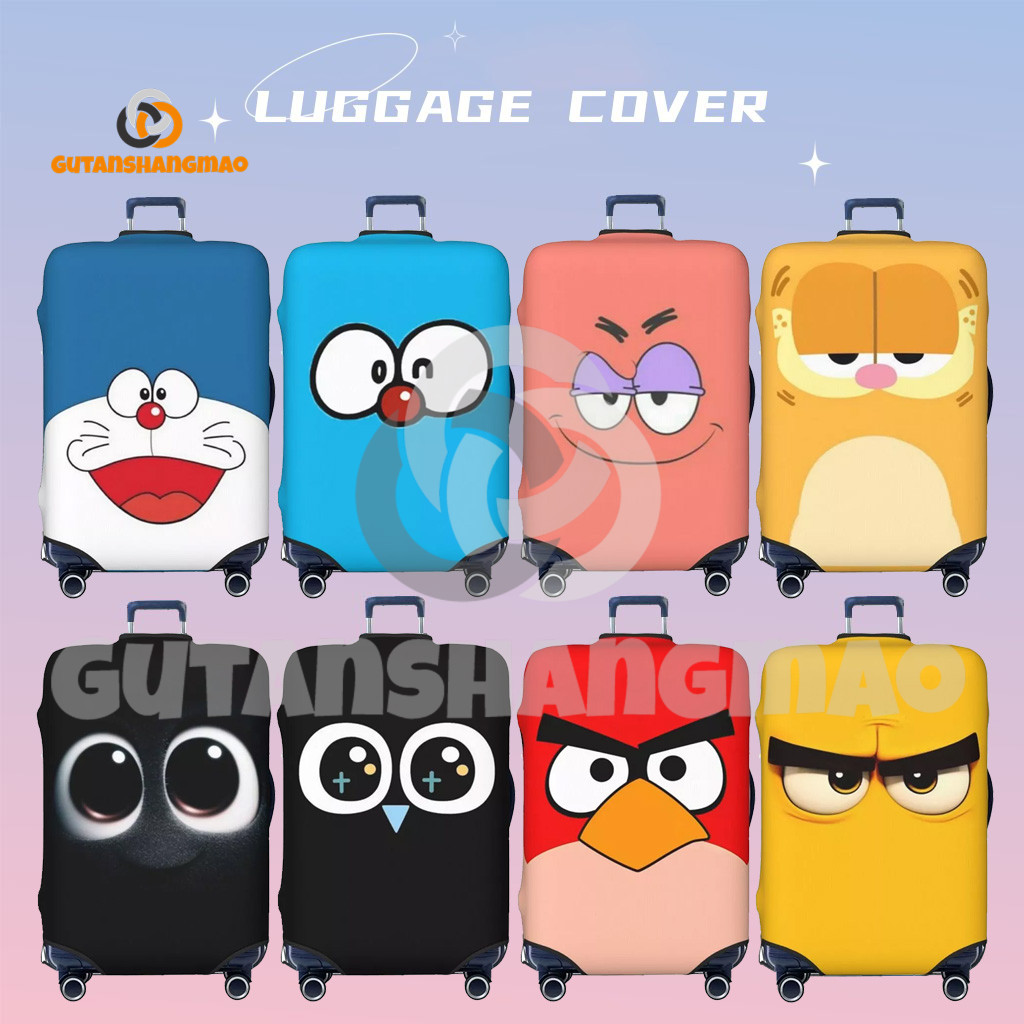 Cute Emoji กระเป๋าเดินทางล้างทําความสะอาดได้ตัวป้องกันกระเป๋าเดินทางป้องกันรอยขีดข่วนเหมาะกับ 18-32 