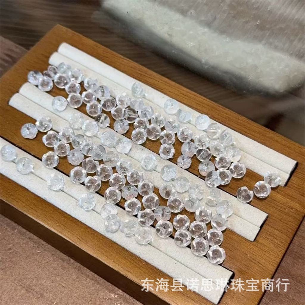 คริสตัลสีขาวธรรมชาติ Osmanthus diy อุปกรณ์เสริมทอมือเชือกมือสร้อยคอพระพุทธรูปลูกปัดแฟชั่นอุปกรณ์เสริ