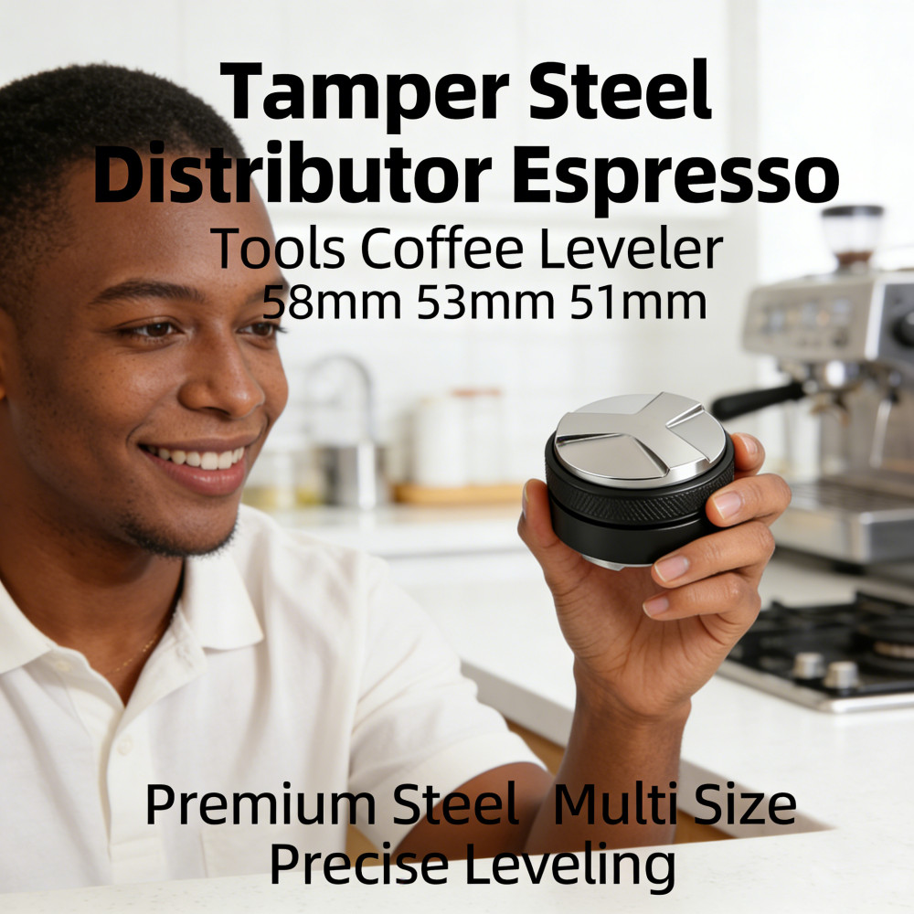 Leveler 3 Angled 51mm 53mm Coffee Espresso Tamper เครื่องมือเหล็ก