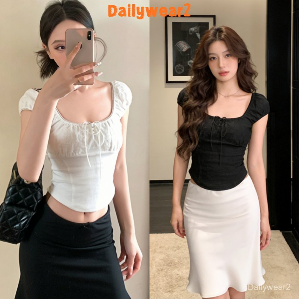 Dailywear พร้อมส่ง ชุดกระโปรงหางปลาผู้หญิง เสื้อยืดและกระโปรงเอวกลางเข้ารูป สำหรับฤดูร้อน