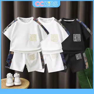 เด็ก สูทสองชิ้น สูทเสื้อแขนสั้น กางเกงขาสั้น สูทขาวดํา ดีไซน์ปัก สไตล์ชาติพันธุ์ แฟชั่นเบาๆ ระบายอากาศเย็นสบายทุกวัน ขนาด 90-160