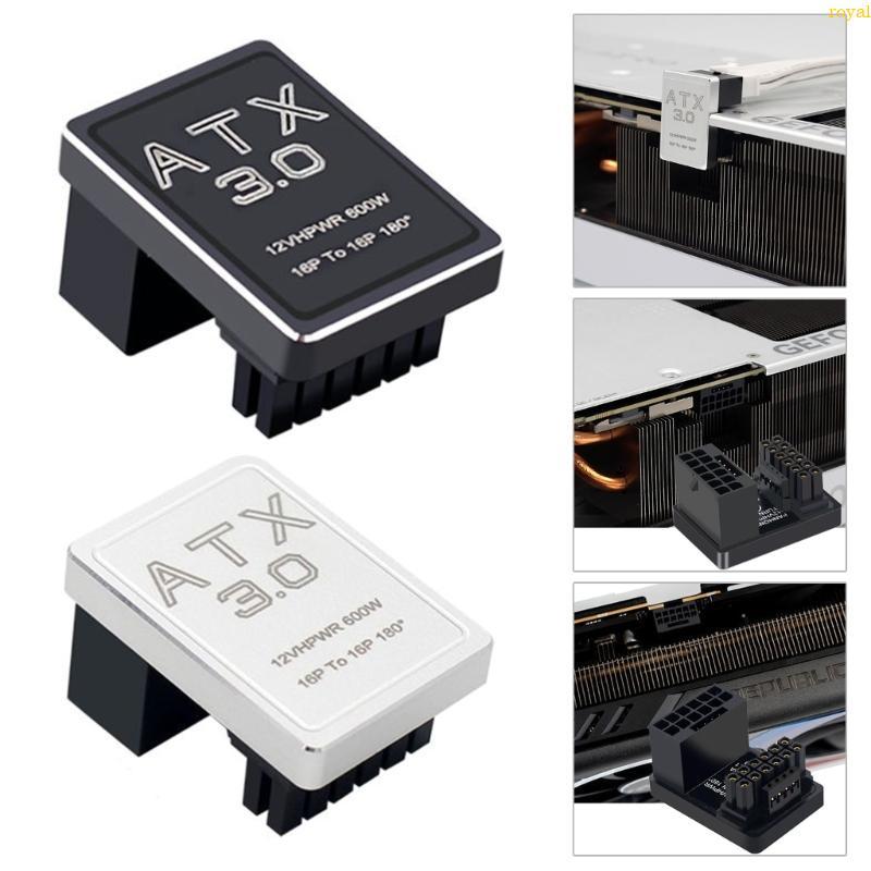 (ส่วนลดสูง)oyalking.th GPU PCIe5 0 16Pin to 16P U Turn 180 องศา Connector Power Adapter ตัวแปลงชายกั