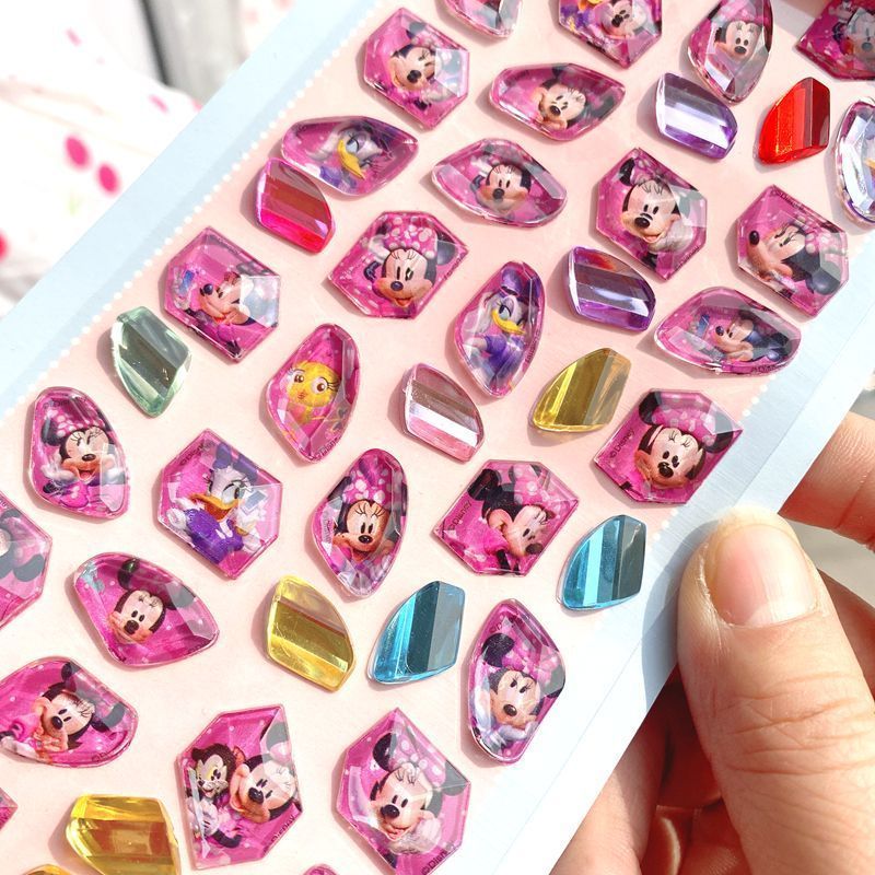 44303Readystock Frozen Crystal Diamond Sticker Disney Princess Mickey Cute Cartoon Gem Heart Crystal