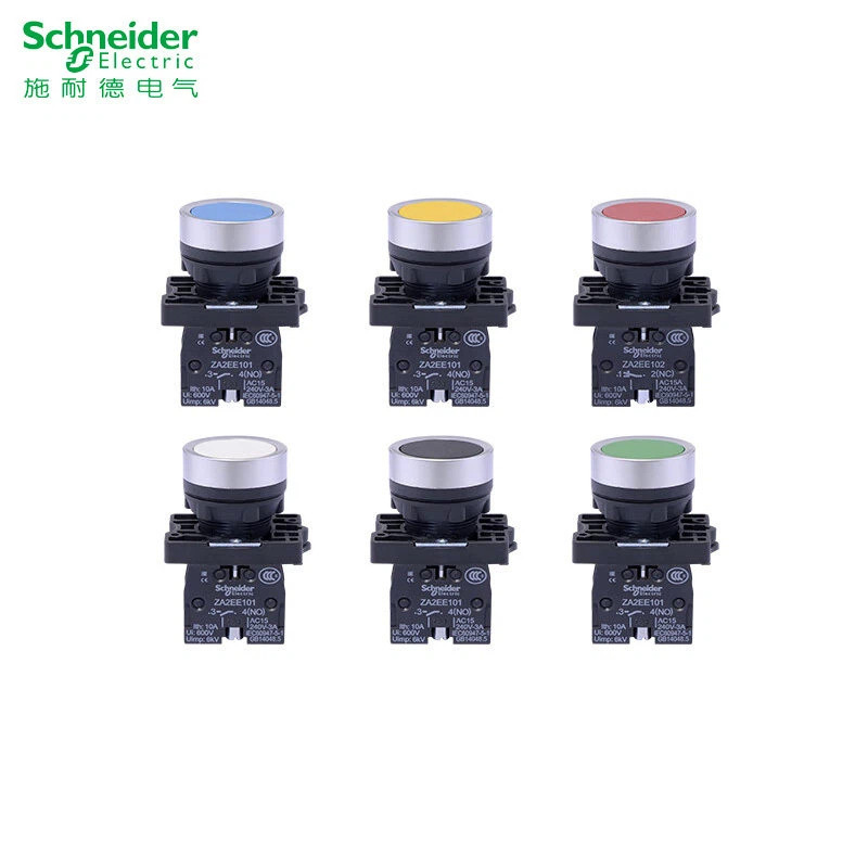 ปุ่มพลาสติกรีเซ็ตตัวเอง Schneider XA2EA31 EA42 EA51 Start Stop Power Switch Hole 22mm