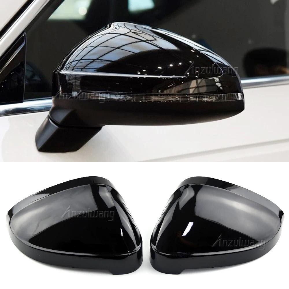 สําหรับ Audi A4 S4 B9 A5 S5 RS4 เปียโนสีดําและคาร์บอนไฟเบอร์สีดําฝาครอบกระจกกระจกมองหลังด้านข้างออกแ