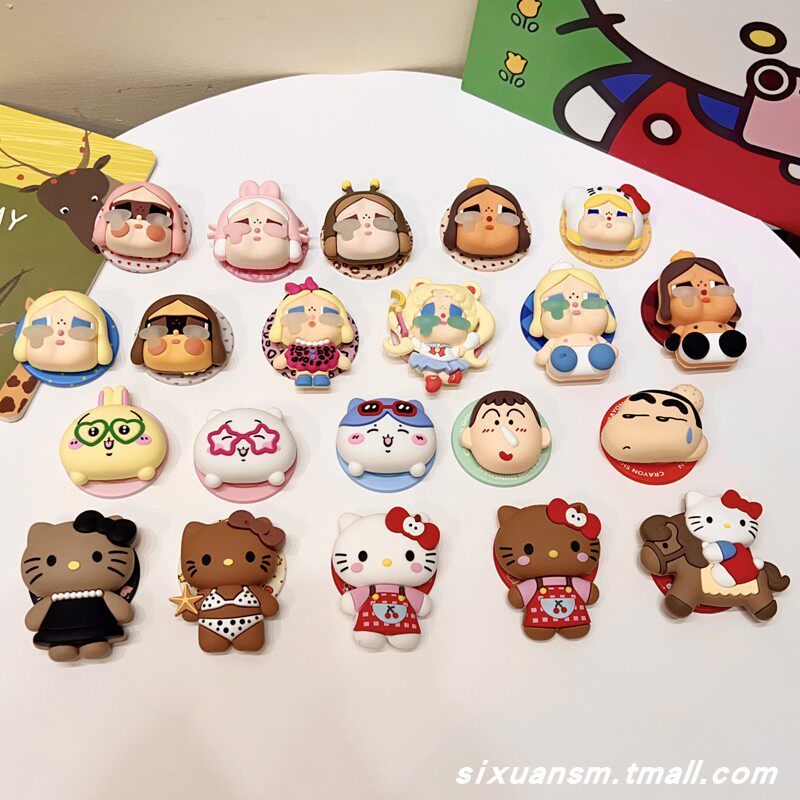 magnetic phone stand griptok การ์ตูนสามมิติ Bowknot Cat Shin-Chan Dumb สาวสวย Jiikawa Crying Baby ma