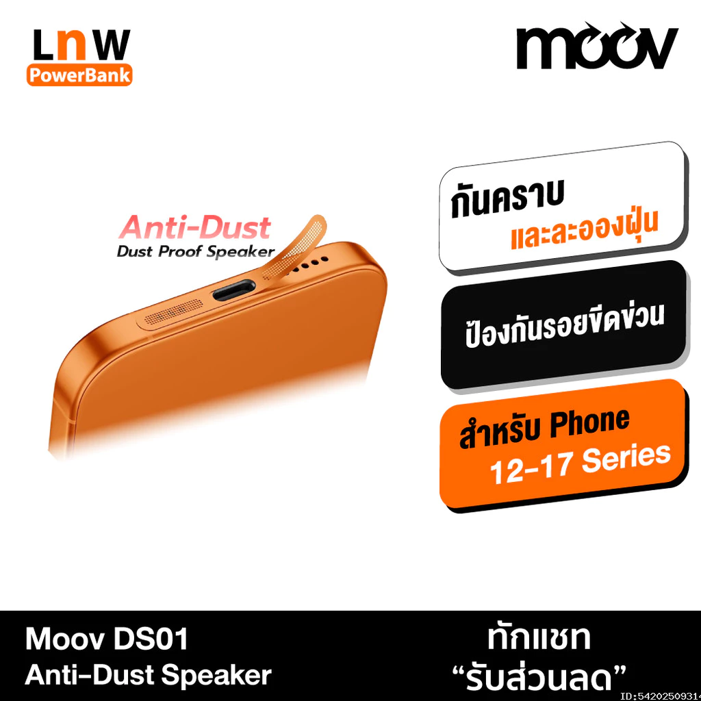 [ส่งด่วน] Moov DS01 ฟิล์ม กันฝุ่นลำโพง สำหรับ ไอโฟน 17 Pro Max 16 Pro 15 Plus 14 13 12 สติ๊กเกอร์ กันฝุ่น