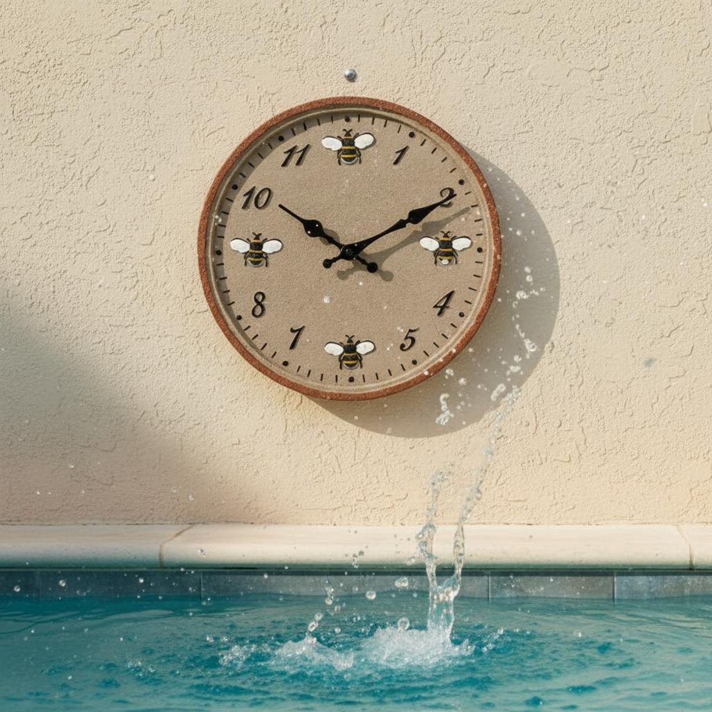 Moisture-Proof Bee Garden Timepiece Quartz Movement ตกแต่งบ้าน IP44 สําหรับ Poolside