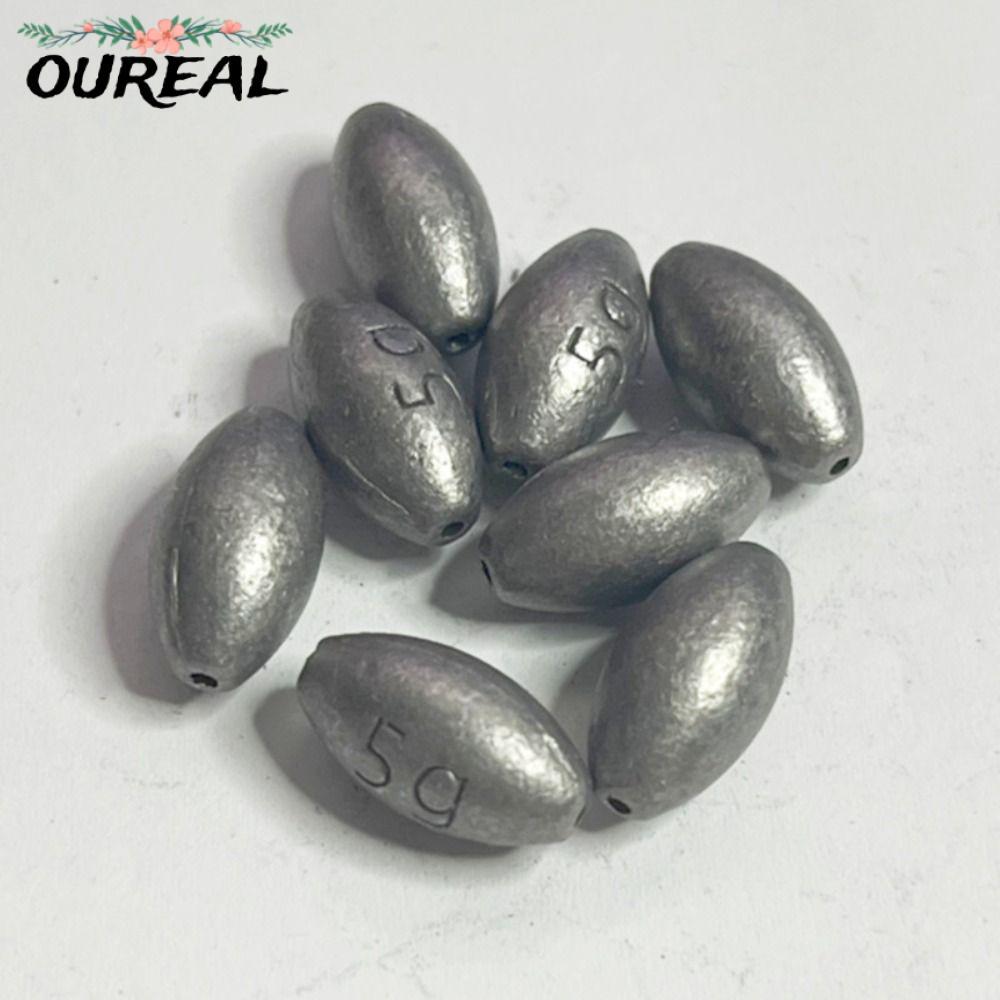 OUREAL Sinkers สำหรับตกปลา 20 ชิ้น ทำจากตะกั่ว ขนาด 0.4 กรัม - 4 กรัม