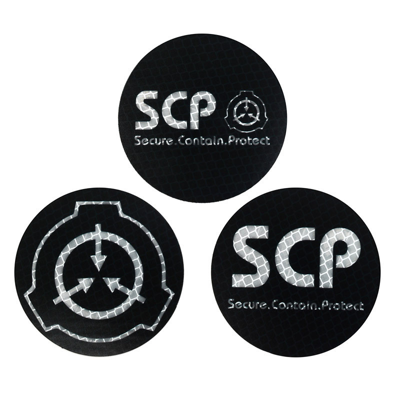 HK.SCP Foundation Paranormal Foundation สะท้อนแสง 3D Velcro Patch /ป้าย/ปลอกแขน/ตกแต่งสําหรับแจ็คเก็