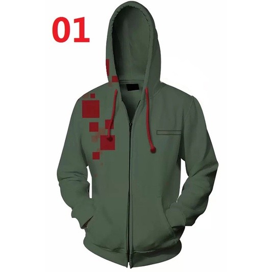 Danganronpa Monkuma.Zipper เสื้อฮู้ดพิมพ์ลายดิจิตอลพร้อมความอบอุ่น