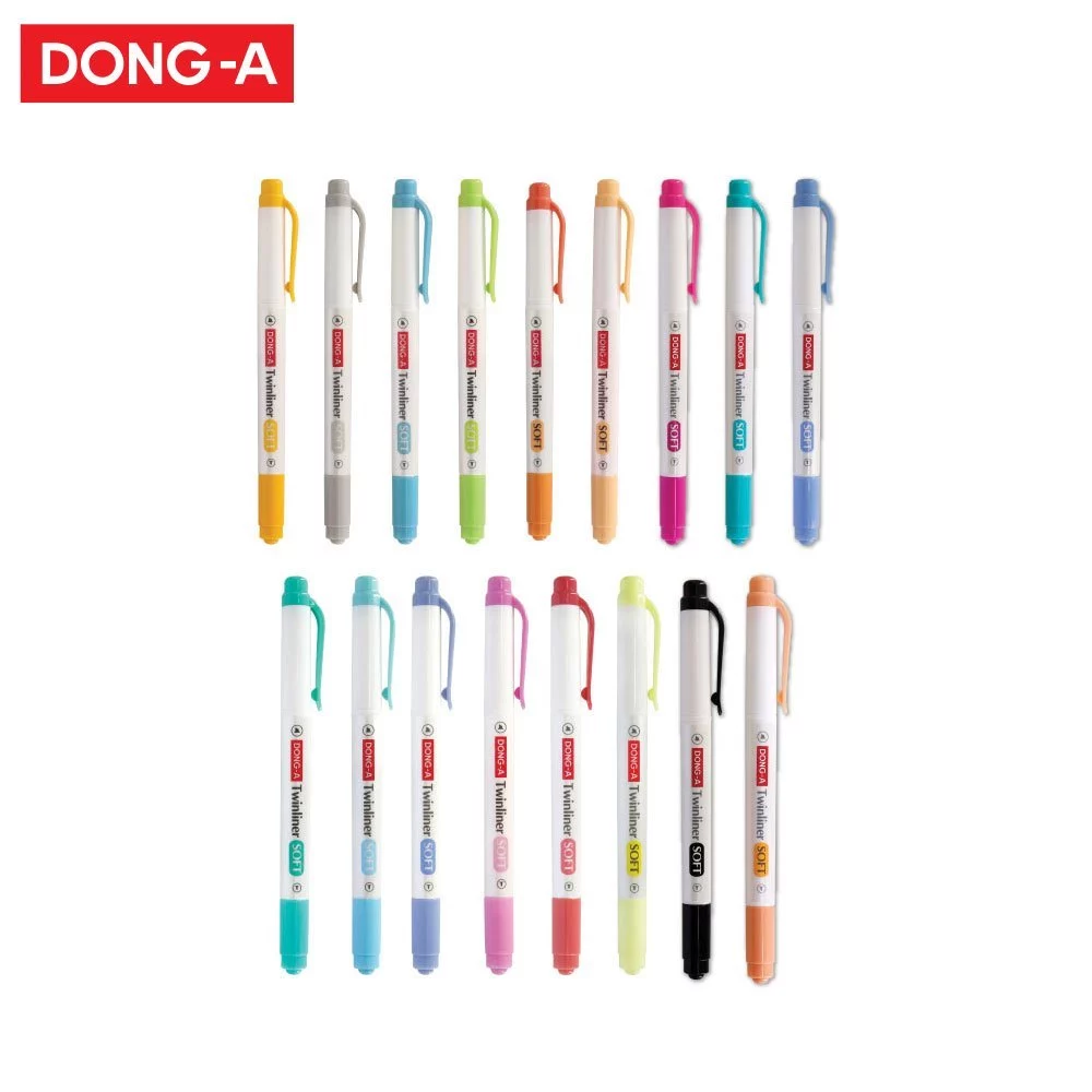 !!ของแถม!! ปากกาไฮไลท์ DONG-A Twinliner SOFT สุ่มสี (1 ด้าม)