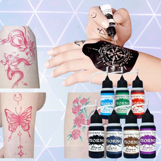 DZB HOME [พร้อมส่ง] ชุดหมึกสัก Tattoo ชั่วคราว กันน้ำ ติดทนนาน 7-15 วัน มีให้เลือกหลายสี สวยง่ายไม่ต้องเจ็บตัว