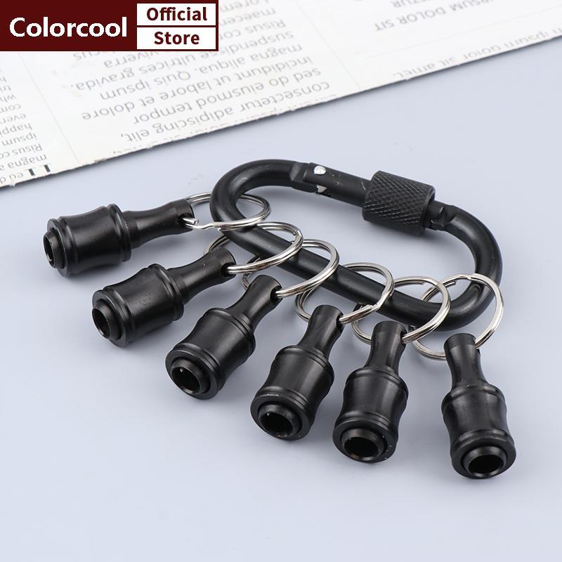TH 6 ชิ้น/เซ็ต Bit Holder 1/4 นิ้ว Hex ไขควง Bits Holder Extension Bar พวงกุญแจอะแดปเตอร์เจาะ Bits เ