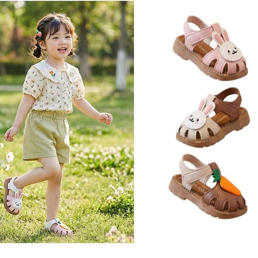 รองเท้าแตะเด็กผู้หญิงการ์ตูน Bunny Soft Soles รองเท้าเด็กวัยหัดเดินสําหรับ 12-36M
