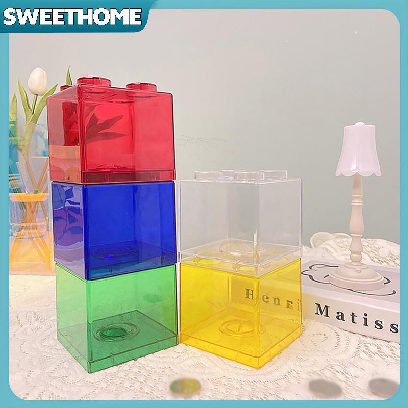 SWEETHOME Blos Shape Coin Box Kids Money Bank Transparent Staable Storage Box Toy Gift for Children 