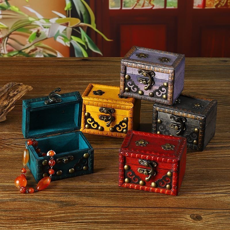 Creative retro กล่องเก็บเดสก์ท็อปสร้อยคอ earrin 创意 复古纳盒项链子子手链耳环用品包装礼盒置物架子HZ0504