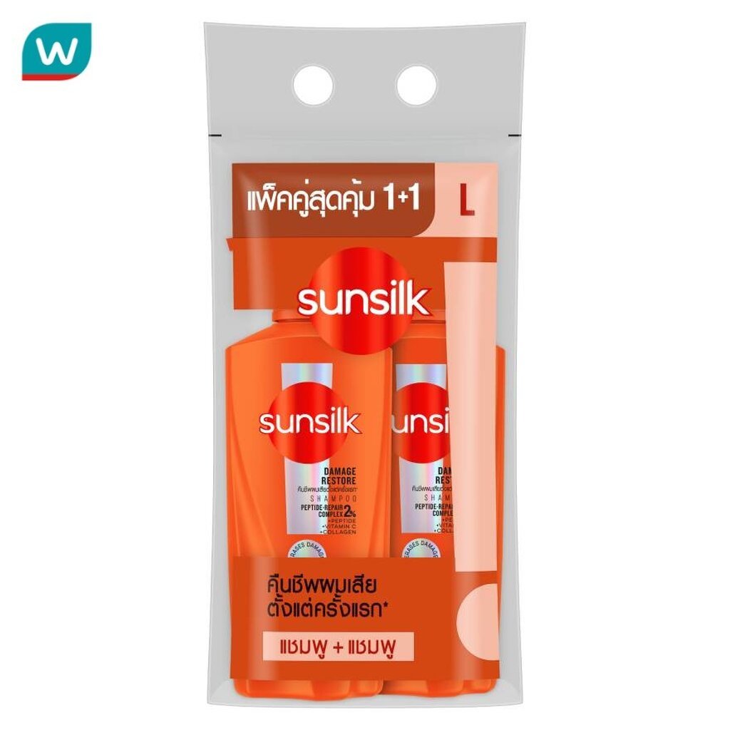 Sunsilk ซันซิล แชมพู แดเมจ รีสโตร์ แอคทีฟ-อินฟิวส์ชั่น 325 มล.แพ็คคู่
