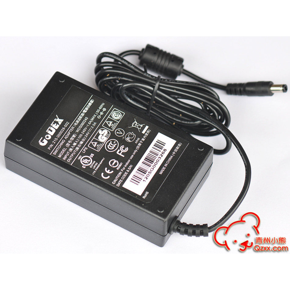 GODEX Original G500 530 EZ-1100 1300 แหล่งจ่ายไฟเครื่องพิมพ์ 24V2.5A WDS060240