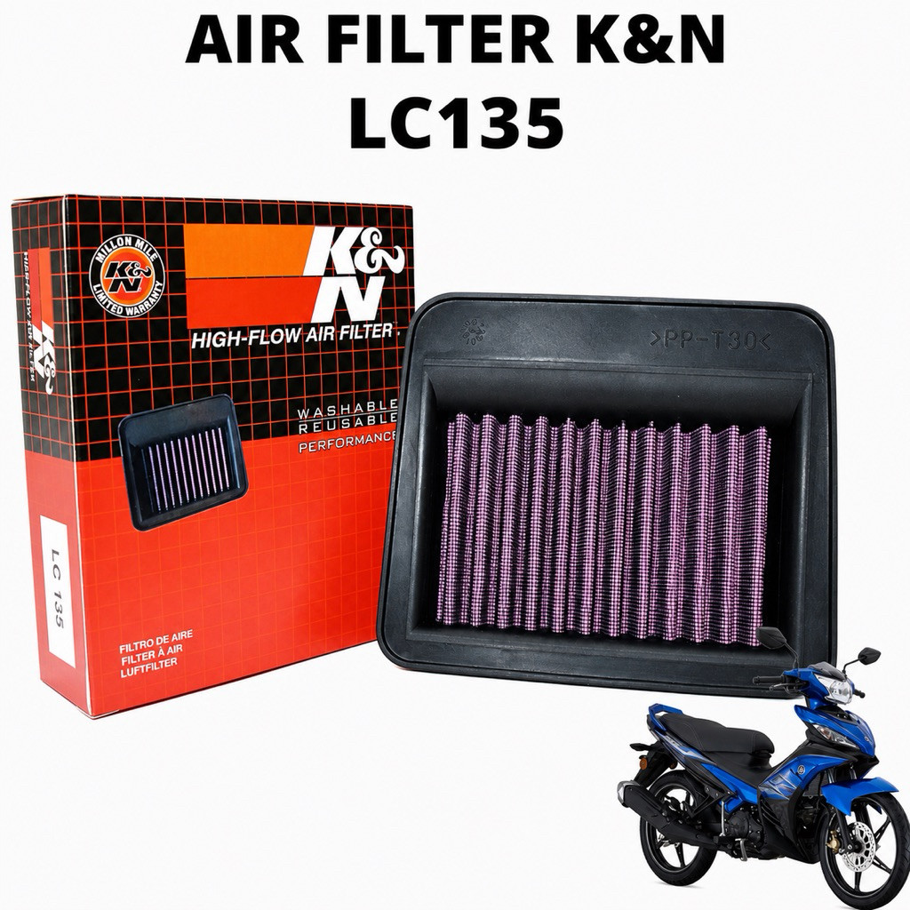 K&N KN AIR FILTER RACING HIGH FLOW YAMAHA LC135 V1 - V8 135LC 135 LC NEW V2 V3 V4 V5 V6 V7