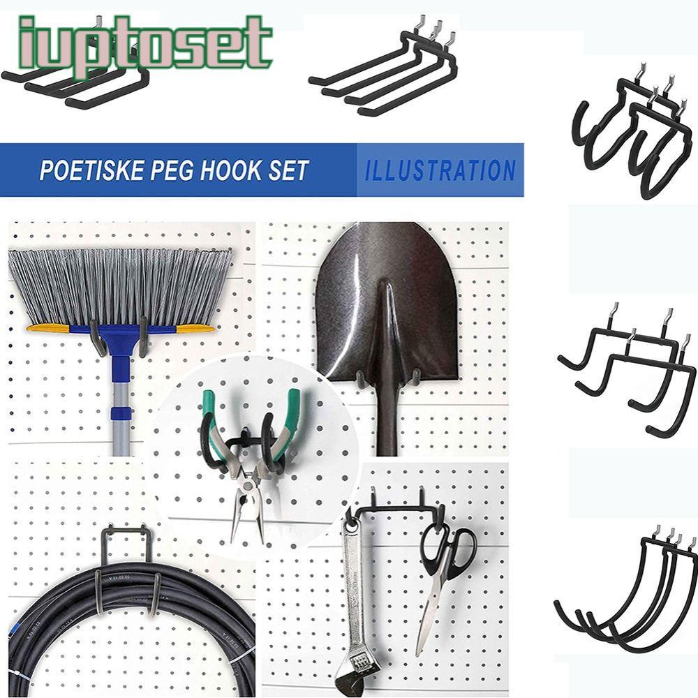 IUPTOSET ที่วางติดผนังติดผนังรูเหล็กแผ่น Rack Pegboard ผู้ถือเครื่องมือไฟฟ้า Pegboard เจาะผู้ถือสว่า