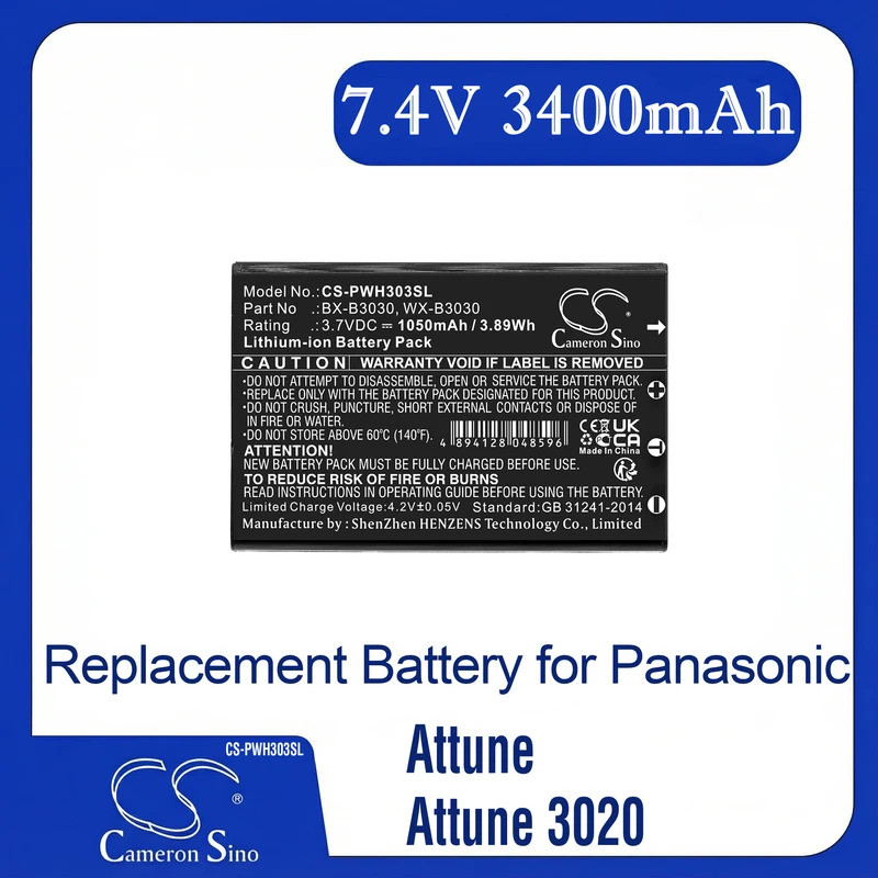 Cameron Sino แบตเตอรี่ทดแทนสําหรับ Pananaonic Attune, Attune 3020, Attune 3050, Attune I, เหมาะกับ P