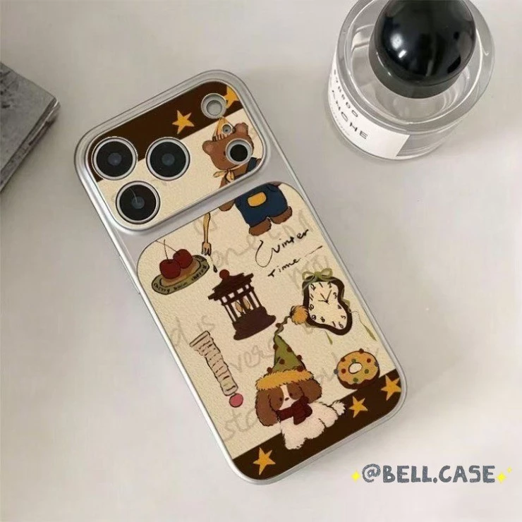 เคสโทรศัพท์ iPhone 17/16/15/14 Plus/13/12/11 Pro Max/X/XR/XS ลายการ์ตูนสีน้ำตาล