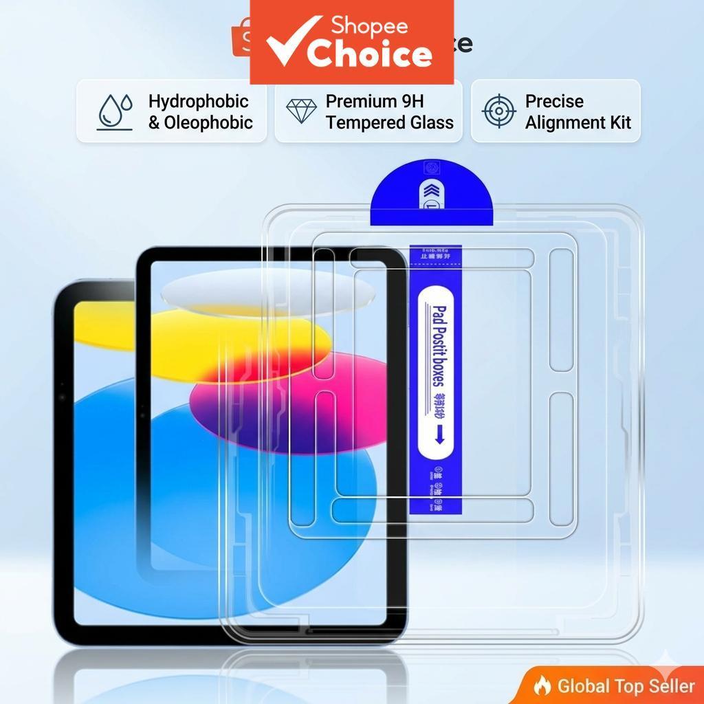 ฟิล์มกระจกนิรภัยกันฝุ่นแบบ Full HD สําหรับไอแพดทุกรุ่น
