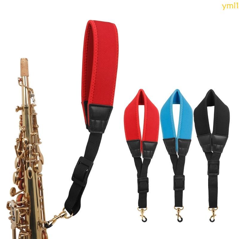Yml1 แซกโซโฟนสายคล้องคอไนลอนนุ่มเบาะสําหรับ Alto Tenor Clarinet Oboe Sax
