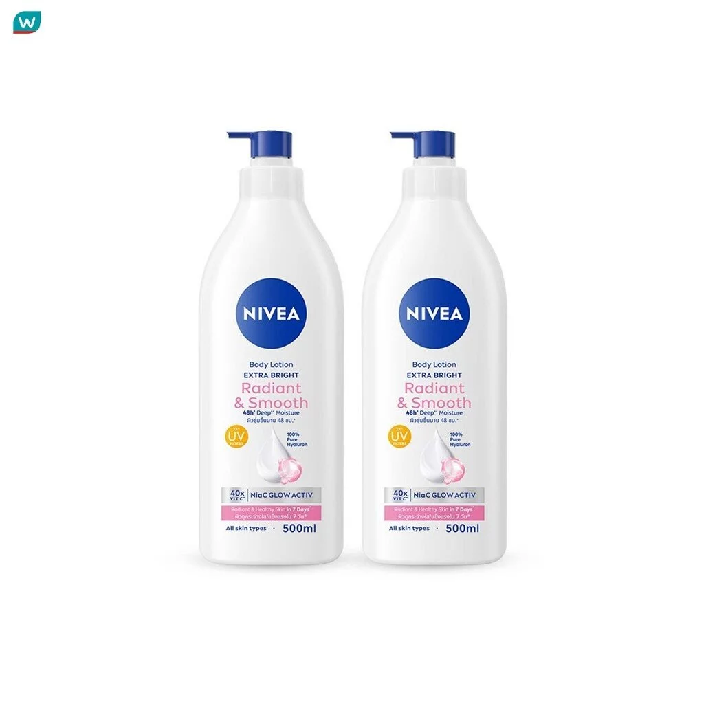 Nivea นีเวีย บอดี้ โลชั่น เอ็กซ์ตร้า ไบรท์ เรเดียนท์ แอนด์ สมูท 500 มล.แพ็คคู่