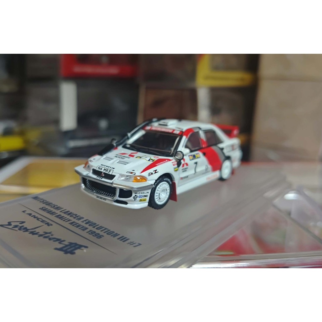 Inno 64 1/64 รุ่น Mitsubishi evo3 Lancer WRC Rally Safari Wading Throat Version เฉพาะจอแสดงผลคุณภาพผ