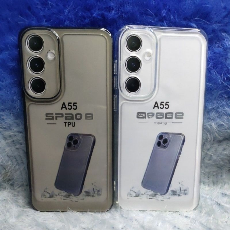 Original Space Transparent Case Samsung A55 5G/A35 5G ซิลิโคน 2.1MM+Protec Camera สีดําใส