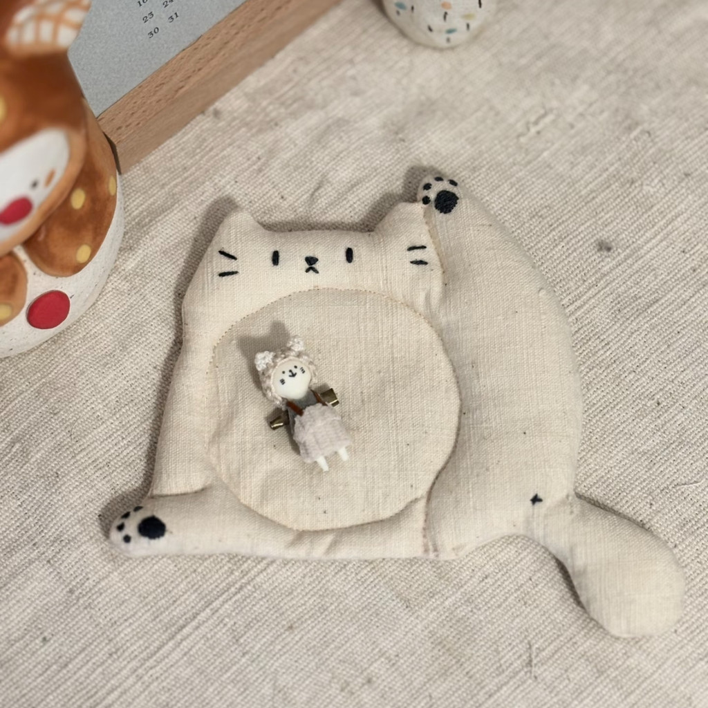 Dreamerhouse Handmade น่ารักแมวแมว Claw ผ้า Coaster Creative ชุดชาฉนวนกันความร้อน Pad Photo Props