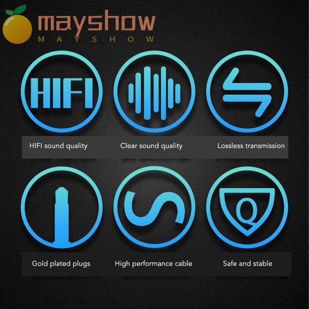MAYSHOW 8 Strands of Stranding Cable, Stereo Female to Balanced Male Plug and Play อะแดปเตอร์ 3.5 มม