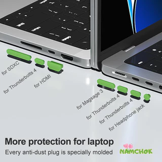 【NK】ชุดจุกซิลิโคนกันฝุ่น 16 ชิ้น สำหรับพอร์ต USB ของแล็ปท็อป ป้องกันฝุ่นและน้ำ พอดีเป๊ะ