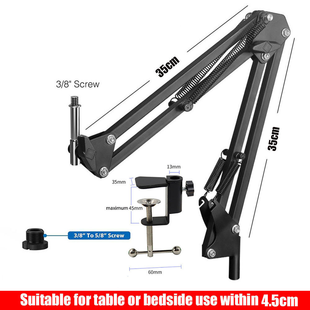 ปรับไมโครโฟน Suspension Boom กรรไกรแขนสําหรับ K669 K670 K658 K678 K690,Compact Mic Stand สําหรับ Broadcasting, 3/8" ถึง 5/8" อะแดปเตอร์