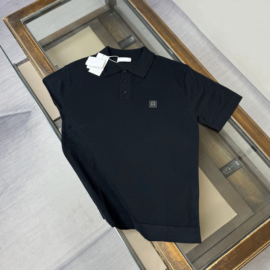 Brunello Cucinelli* Logo collar short-sleeve knit Polo Shirt，Simple and Versatile，Suitable for commuting and casual wear。