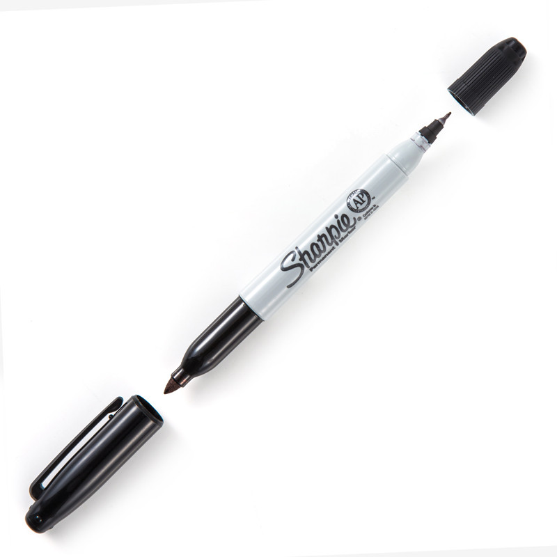 ปากกามาร์คเกอร์ 2 หัว ดํา ชาร์ปี้ Twin Tip ดํา ด้าม