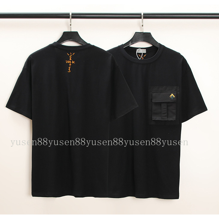 *** Travi888cott 8 ** เสื้อยืดแขนสั้น Micro-Label Pocket Couple fog