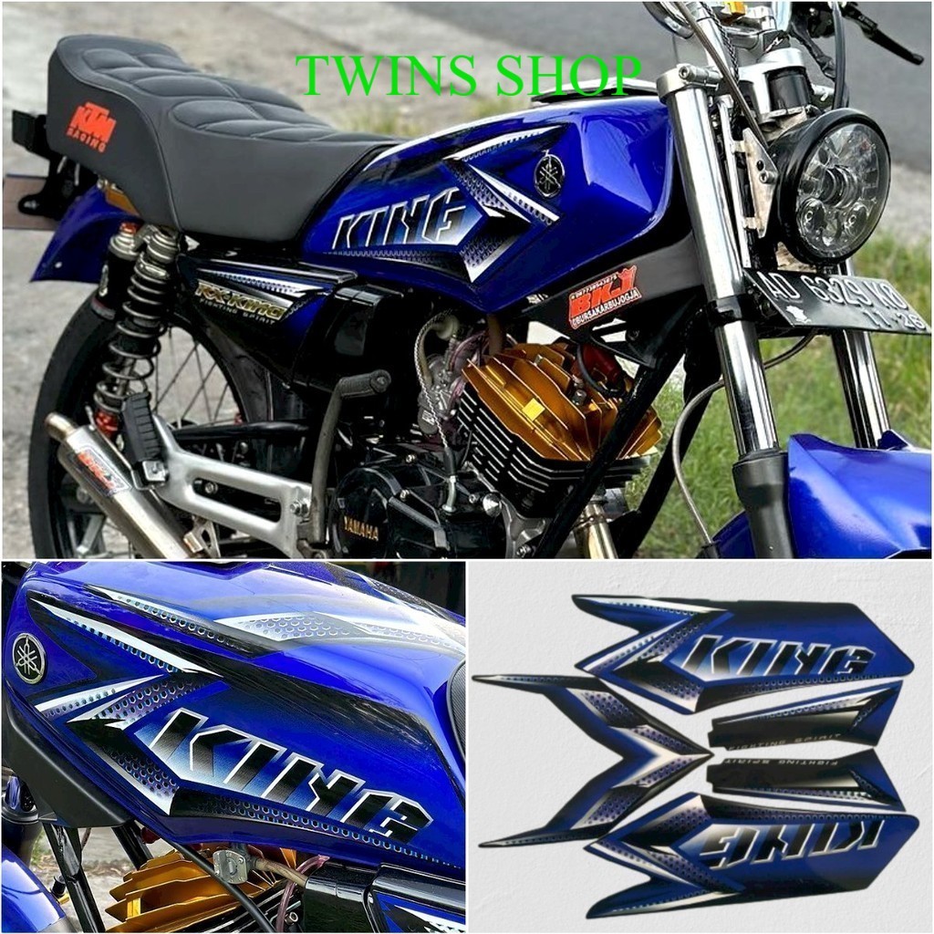 สติ๊กเกอร์สตริป yamaha RX KING 2008 สีน้ําเงิน RX KING BODY LIST "TWINS SHOP"