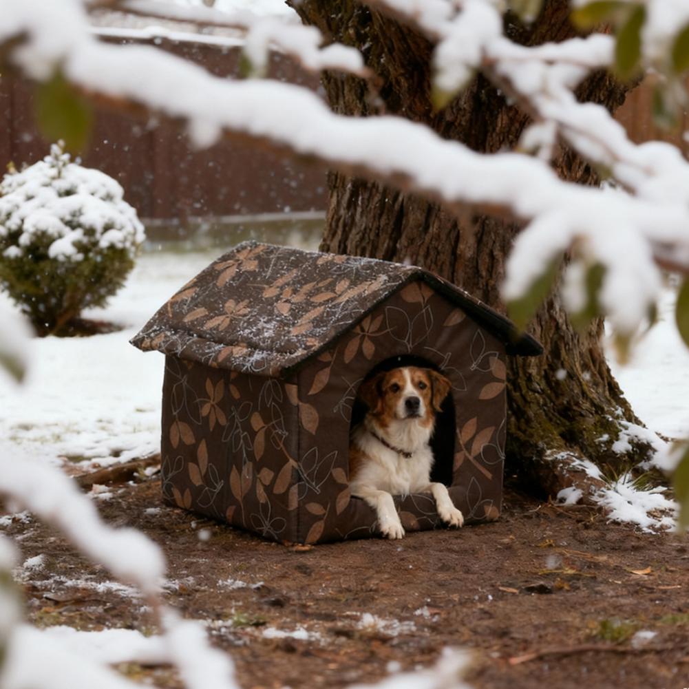 Insulated Winter Cat House Outdoor, Waterproof and Weatherproof Pet Shelter With Zipper Top, Warm S9