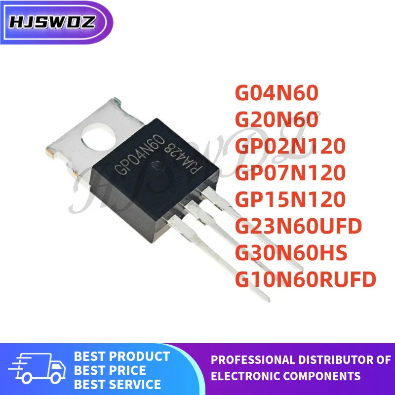 10pcs SGP04N60 SGP07N120 SGP23N60UFD SGP15N120 SGP02N120 SGP10N60RUFD SGP30N60HS SGP20N60 TO-220 ชิป