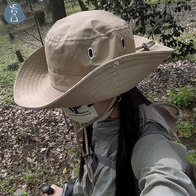 [PANDAB] Outdoor Camping Drawstring Western Cowboy Hats Simple Sunshade หมวกชาวประมง JOO