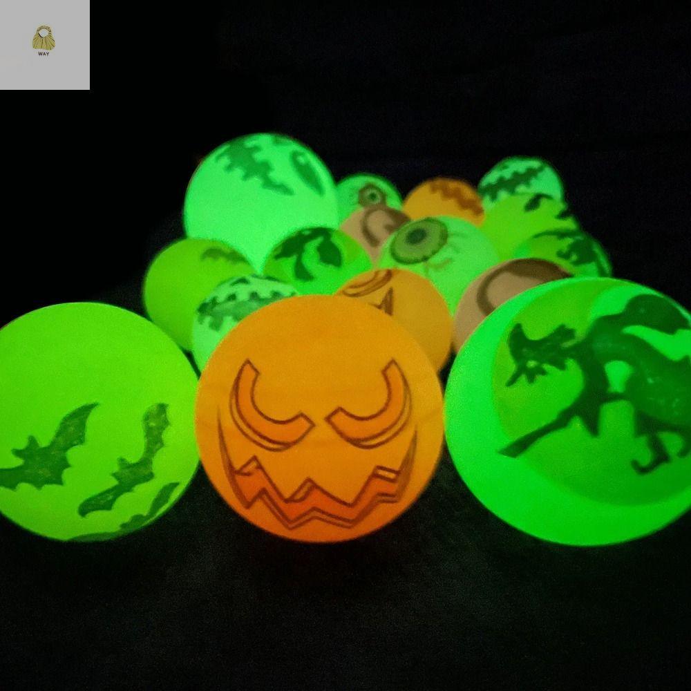 WAY 10 ชิ้น/เซ็ต Halloween Bouncy Balls, Stretchballs Glow-in-the-Dark Bouncy Eyeball, เกมกีฬาน่ากลั