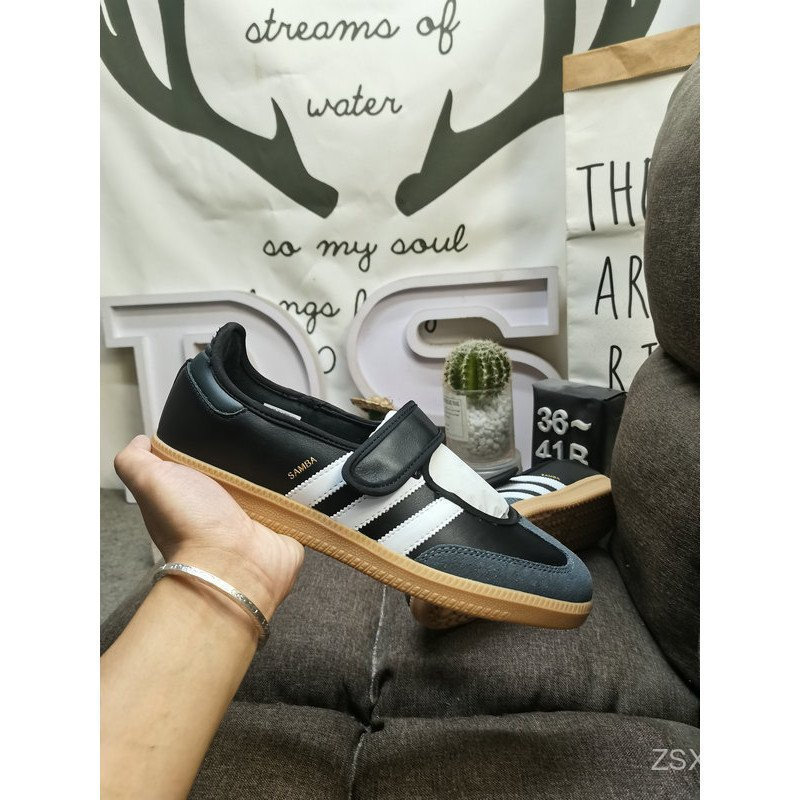 HJ6O Samba Jane หนังรองเท้าผ้าใบแบน-ลําลองผู้ชายผู้หญิง JQ6445 COJC 7WRP
