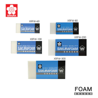 (ยกกล่อง) ยางลบ ยางลบดินสอ Sakura foam XRFW 60 / 80 / 100 /200 ซากุระ เนื้อแน่น ลบง่าย
