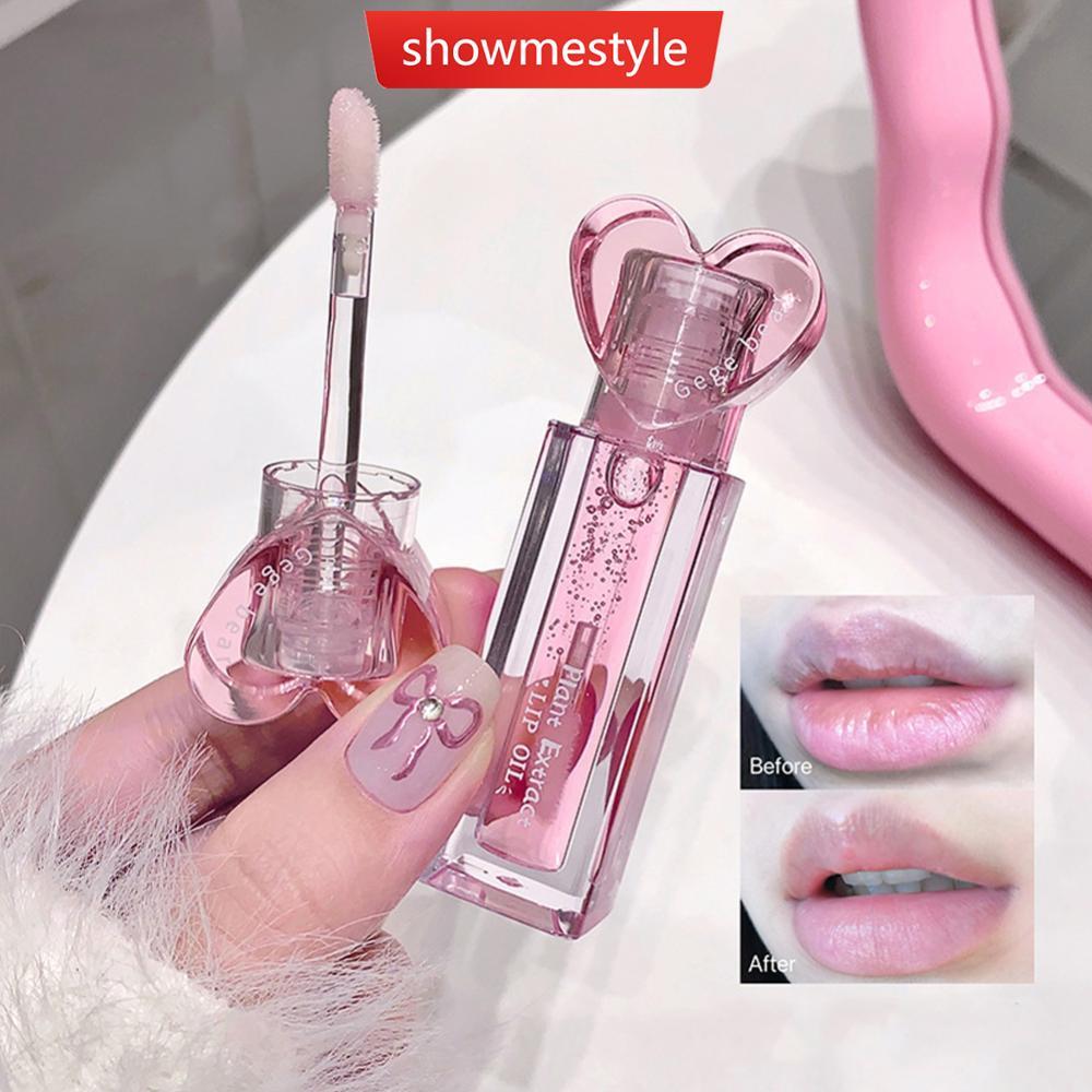 SES Pink Heart Plant กระจกโปร่งใส Lip Balm Lip Oil Set Moisturizing Lip Balm Lip Gloss Set Moisturiz