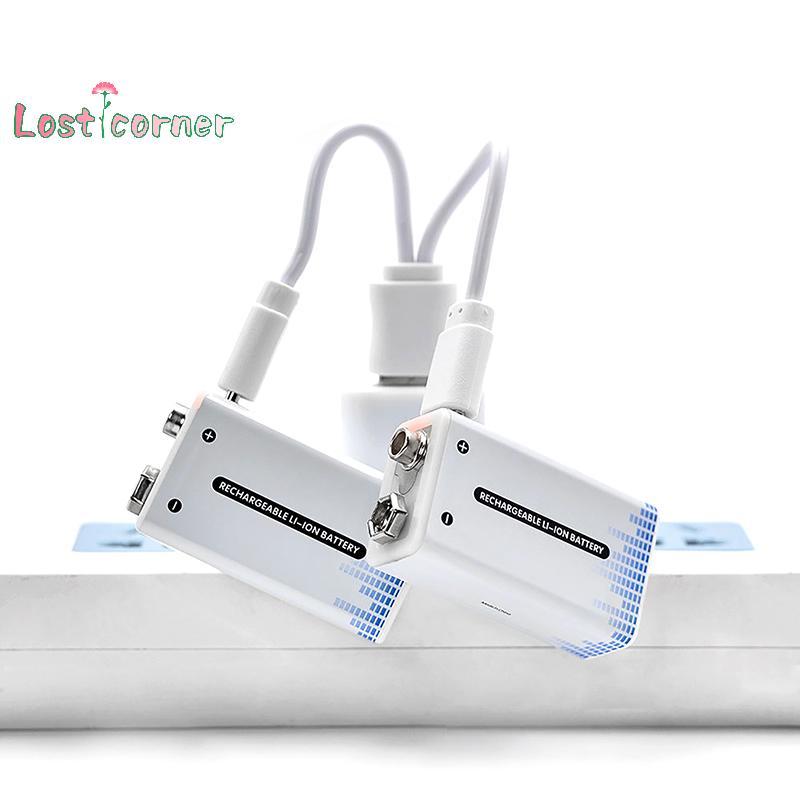 [Lostcorner] แบตเตอรี่ 9V แบตเตอรี่ 9V li-ion Type-C แบตเตอรี่ลิเธียม 9v สําหรับมัลติมิเตอร์ไมโครโฟน